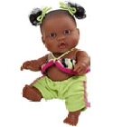 poupee mini b�b� m�tis tenue verte